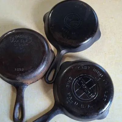 Two 3 In. Griswold & 1 Wagner Ware
