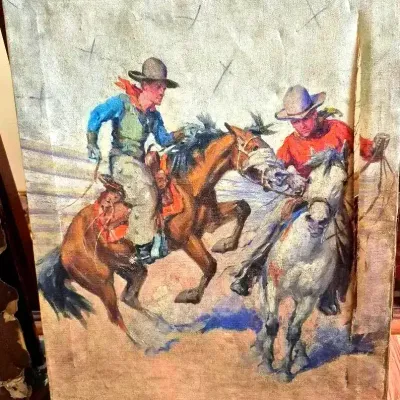 Canvas Painting American artist and illustrator Howard L. Hastings (1887–1955)