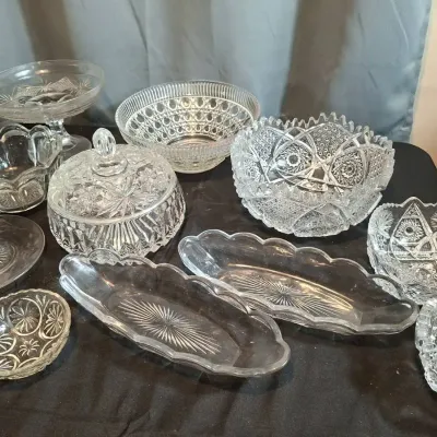 Die Cut Glass Bowls & Dishes