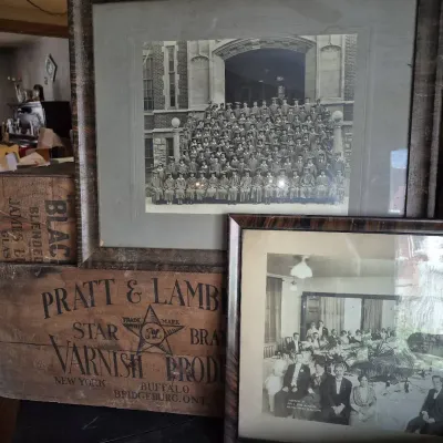 Vintage Framed Photos & Crates