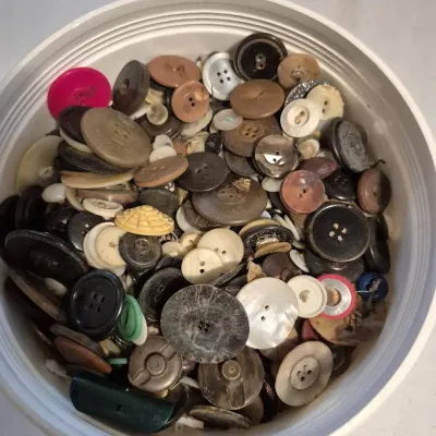 Tub of Vintage buttons