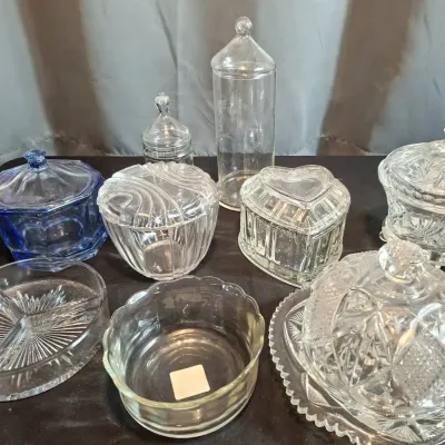 Lidded Dishes & Colored Glass