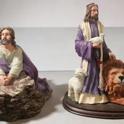 2 Religious Resin Sculptures
