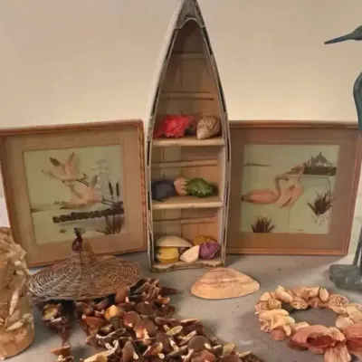 Brass Statue, 3D Pictures, Small Boat Shelf and More