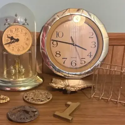 Brass Decor, Anniversary Clock, and More 