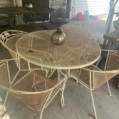 White Wrought Iron Patios Set