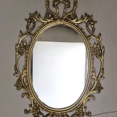 MCM vintage-style ornate gold Tone oval Wall Mirror And More