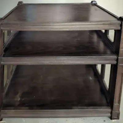 Vintage MCM Serving Cart with Crystal And Cut Glass Serving Pieces