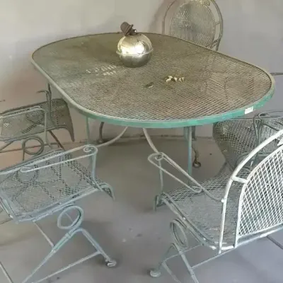 Green Wrought Iron Patio Set