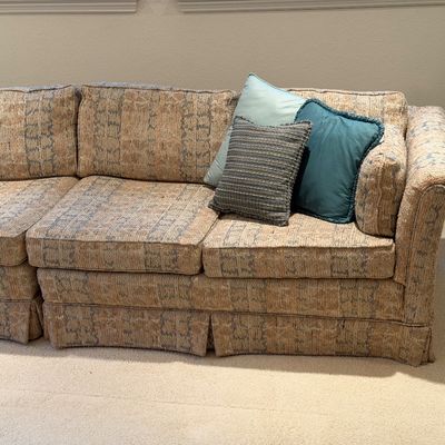 HIGHLAND HOUSE SECTIONAL SOFA WITH CLASSIC FLOOR LENGTH SKIRTS