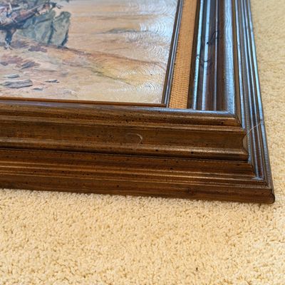 C.M. RUSSELL “THE OUTPOST” FRAMED PAINTING