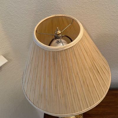 VINTAGE OFFICE DESK WITH 5 DRAWERS, CHAIR AND LAMP