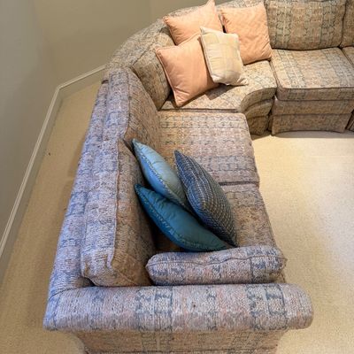 HIGHLAND HOUSE SECTIONAL SOFA WITH CLASSIC FLOOR LENGTH SKIRTS