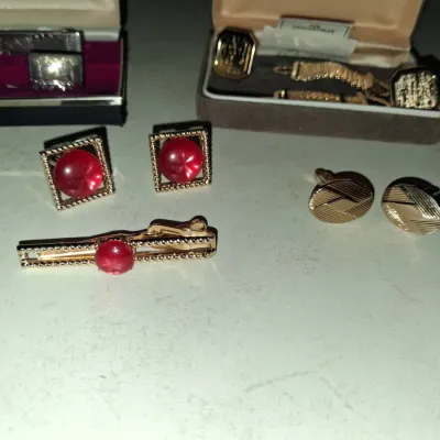 STERLING SILVER AND OTHER CUFFLINKS AND TIE TACKS