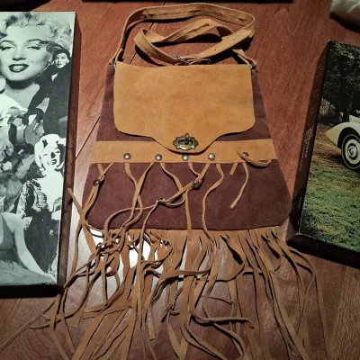 CEDAR BOX, LEATHER PURSE, PUZZLES AND 2 HAND MUFFS