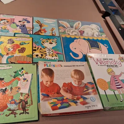 BOARD PUZZLES, ROMPER ROOM WENDY AND PARQUETRY BLOCKS