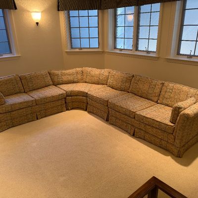 HIGHLAND HOUSE SECTIONAL SOFA WITH CLASSIC FLOOR LENGTH SKIRTS