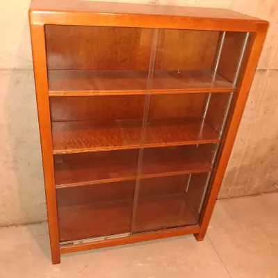 ADJUSTABLE SHELF BOOKCASE WITH SLIDING GLASS DOORS