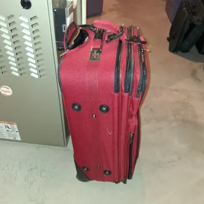 SUITCASE AND GARMENT BAG BOTH ON 2 WHEELS