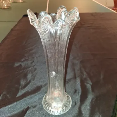 2 HEAVY BRASS CANDLESTICKS AND 3 VASES