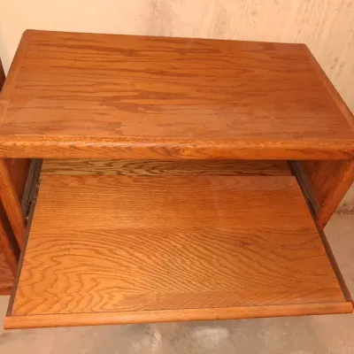 ADJUSTABLE SHELF DOUBLE BOOKCASE AND MEDIA STAND OR MICROWAVE CART
