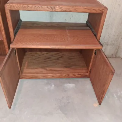 ADJUSTABLE SHELF DOUBLE BOOKCASE AND MEDIA STAND OR MICROWAVE CART