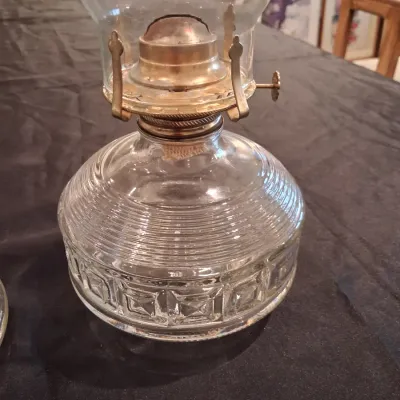 2 GLASS OIL LAMPS