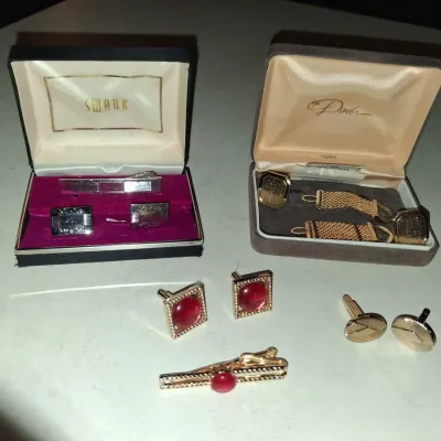 STERLING SILVER AND OTHER CUFFLINKS AND TIE TACKS