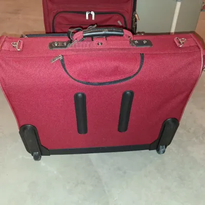 SUITCASE AND GARMENT BAG BOTH ON 2 WHEELS