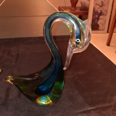 MURANO VENZIA ART GLASS SWAN FIGURES MADE IN ITALY