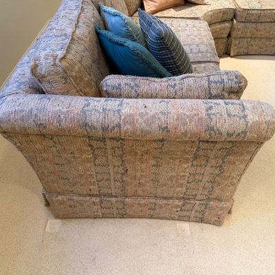 HIGHLAND HOUSE SECTIONAL SOFA WITH CLASSIC FLOOR LENGTH SKIRTS