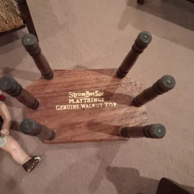 QUALITY WOODEN DOLL HOUSE FURNITURE WITH VINTAGE DOLLS