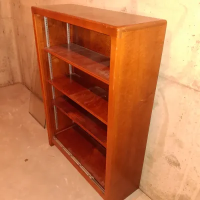ADJUSTABLE SHELF BOOKCASE WITH SLIDING GLASS DOORS