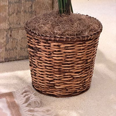 ARTIFICIAL TREE WITH WOVEN BASKET AND CALLAWAY RUG