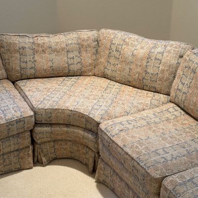 HIGHLAND HOUSE SECTIONAL SOFA WITH CLASSIC FLOOR LENGTH SKIRTS