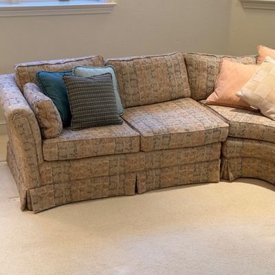 HIGHLAND HOUSE SECTIONAL SOFA WITH CLASSIC FLOOR LENGTH SKIRTS