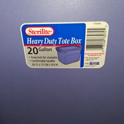 THREE 20 GALLON AND ONE 33 GALLON STORAGE TOTES