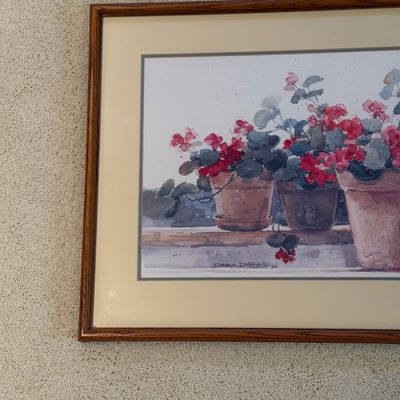 DAWNA BARTON “GERANIUMS” FRAMED PICTURE