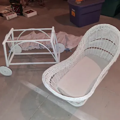 WICKER BASSINET SOLD AS A DISPLAY ITEM