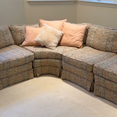 HIGHLAND HOUSE SECTIONAL SOFA WITH CLASSIC FLOOR LENGTH SKIRTS