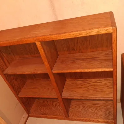 ADJUSTABLE SHELF DOUBLE BOOKCASE AND MEDIA STAND OR MICROWAVE CART