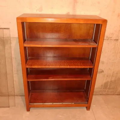 ADJUSTABLE SHELF BOOKCASE WITH SLIDING GLASS DOORS