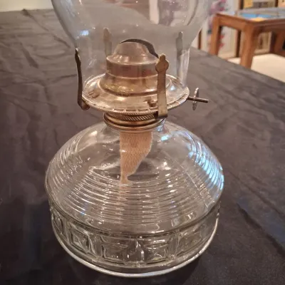 2 GLASS OIL LAMPS