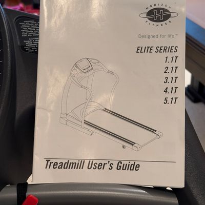 HORIZON FITNESS ELITE SERIES 5.1T TREADMILL, DUMBBELLS, ANKLE WEIGHTS AND TUNTURI ERGOMETER ORIGINALS UPRIGHT EXERCISE BIKE