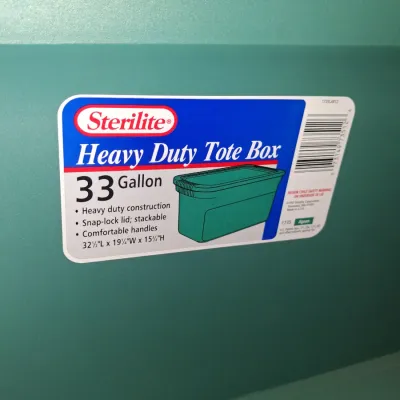 THREE 33 GALLON AND ONE 22 GALLON STORAGE TOTES