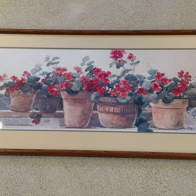 DAWNA BARTON “GERANIUMS” FRAMED PICTURE