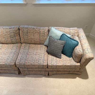 HIGHLAND HOUSE SECTIONAL SOFA WITH CLASSIC FLOOR LENGTH SKIRTS