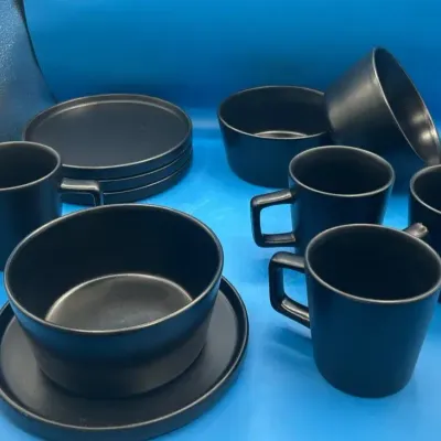CL107 Stone + Lain Black Stoneware Plates, Bowls & Mugs