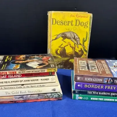 12 Western & Pulp Books - Desert Dog Hardcover, Elmer Kelton, John Wayne