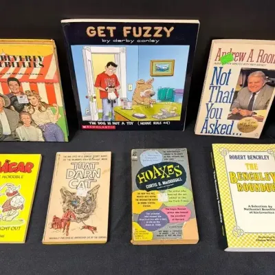 7 Classic Satire, Humor Books - Hägar The Horrible, Darn Cat, Hoaxes, Beverly Hillbillies, Get Fuzzy